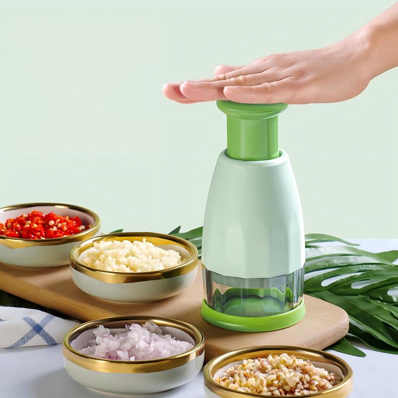 Press Food Chopper — model SM649406165597, BPA-free kitchen gadgets by YAZHEN