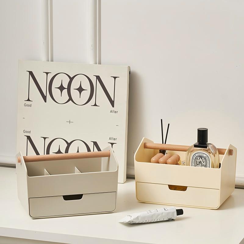 Wooden-Handle Storage Box (23×14.5×14.5 cm) — model WF733710863056, BPA-free storage & organizers by YAZHEN