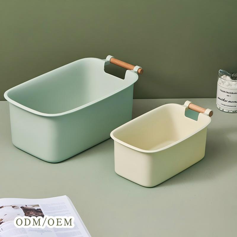 Wooden-Handle Storage Box (28.5×16×10.5 cm) — model WF812052526599, BPA-free storage & organizers by YAZHEN