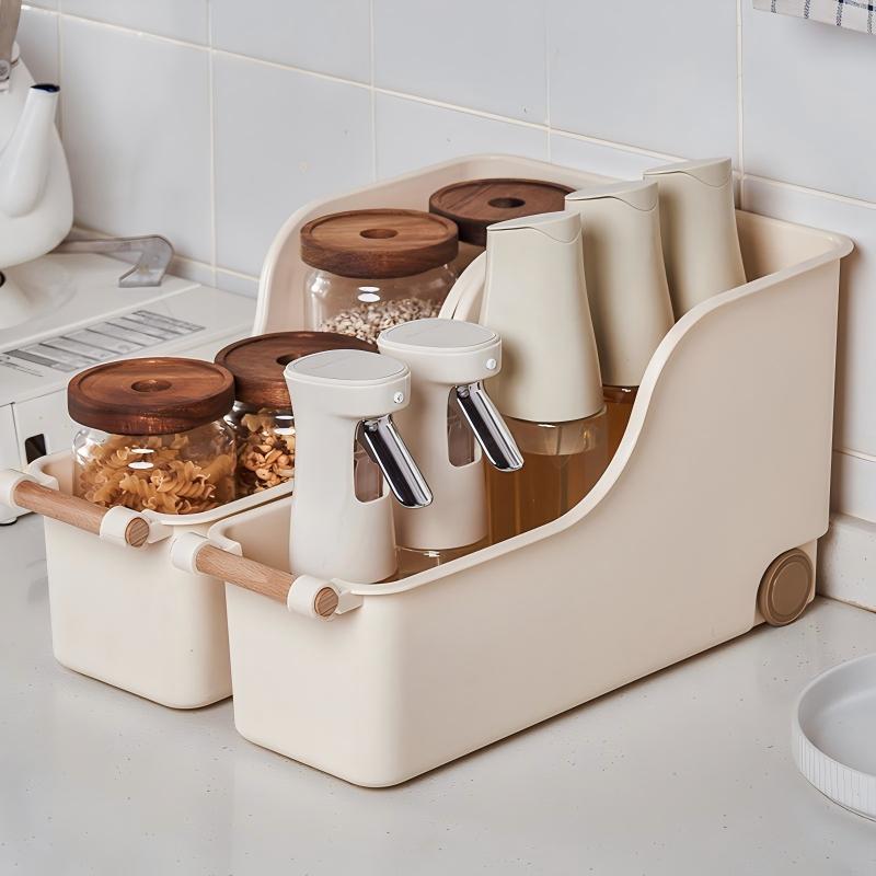Wooden-Handle Storage Box (42×16×21.7 cm) — model WF827615877715, BPA-free storage & organizers by YAZHEN