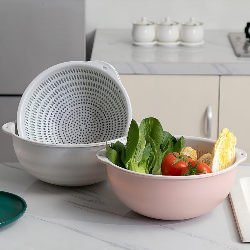 Double-Layer Drain Basket (Medium: 28.5×25.5×11.5 cm)