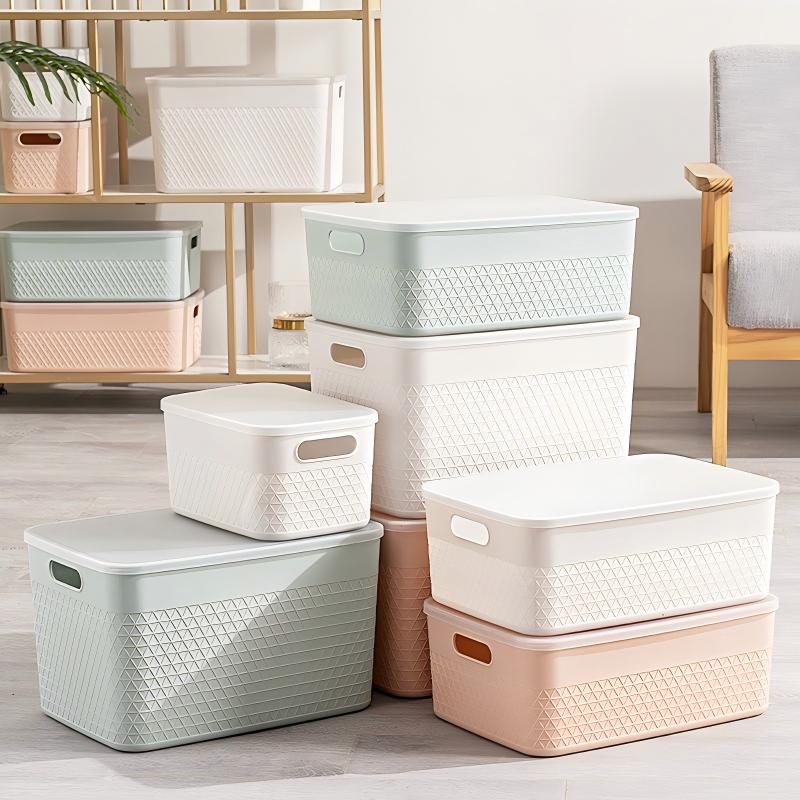 Storage Basket with Lid — model YM645218662429, BPA-free storage & organizers by YAZHEN