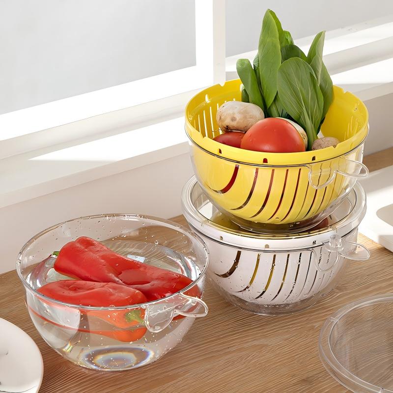 Double-Layer Drain Basket — model YM659400796121, BPA-free laundry & cleaning by YAZHEN